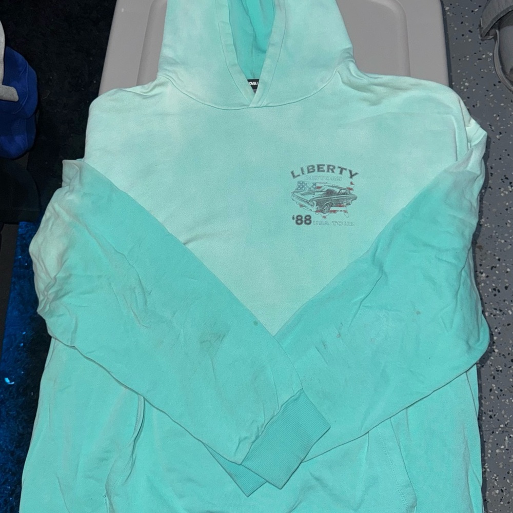 Fashion Nova Mint Green Graphic Hoodie